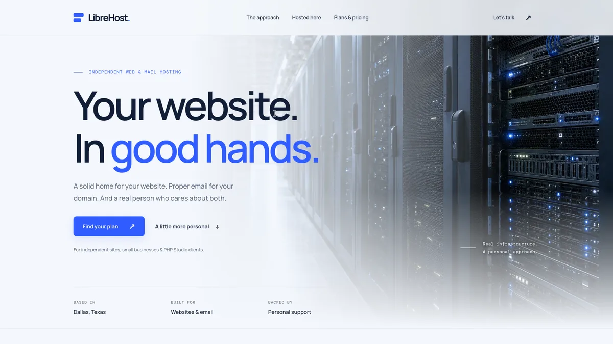 LibreHost homepage screenshot